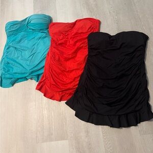 Allen B. By Allen Schwartz Women's Swim One Pieces - Turquoise, Red, Black